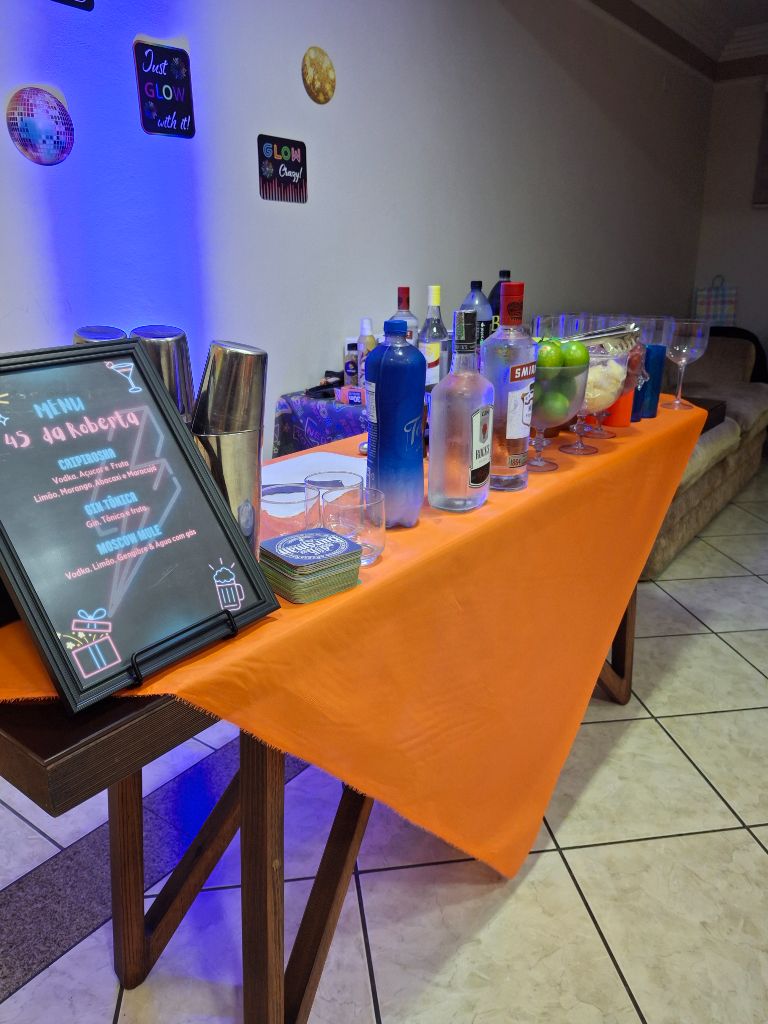 Bar volante montado para festa em casa