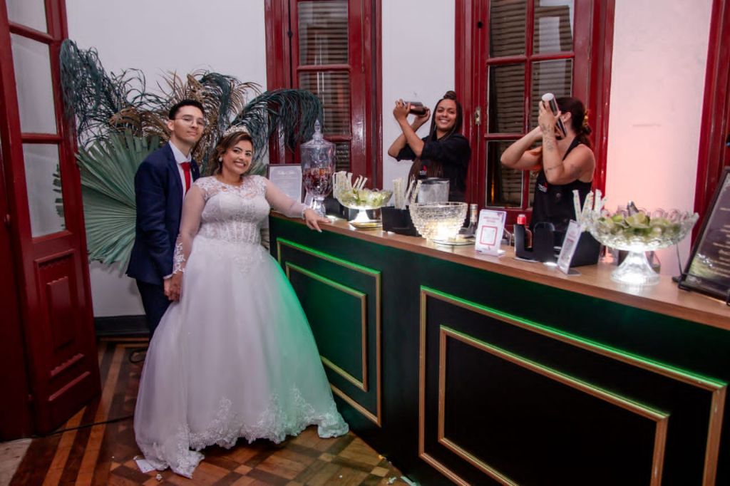 Bar de casamento com equipe Tróia