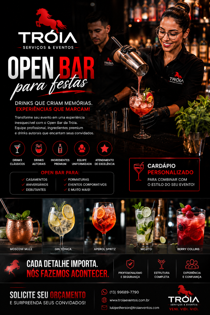 Open Bar para festas Tróia